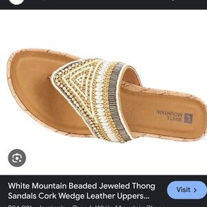 White mountain beaded sandals size‎ 7.5